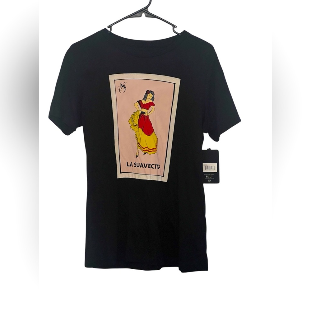 NWT Black Graphic T-Shirt with La Suavecita Design